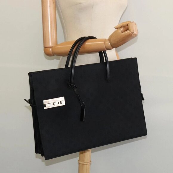 GUCCI GG Canvas Hand Bag Black Silver 015 3708 Auth - Picture 14 of 16